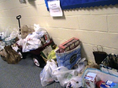 There were a over 500 food items and $250 given to CCM